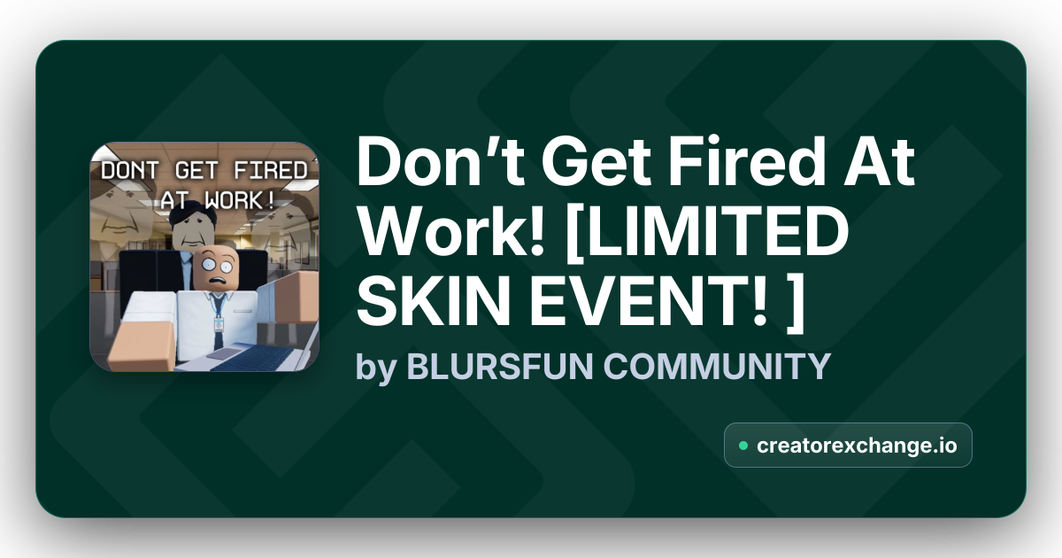 Don't Get Fired At Work banner showing a nervous office worker at his desk